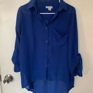 Royal Blue Button Up Blouse
